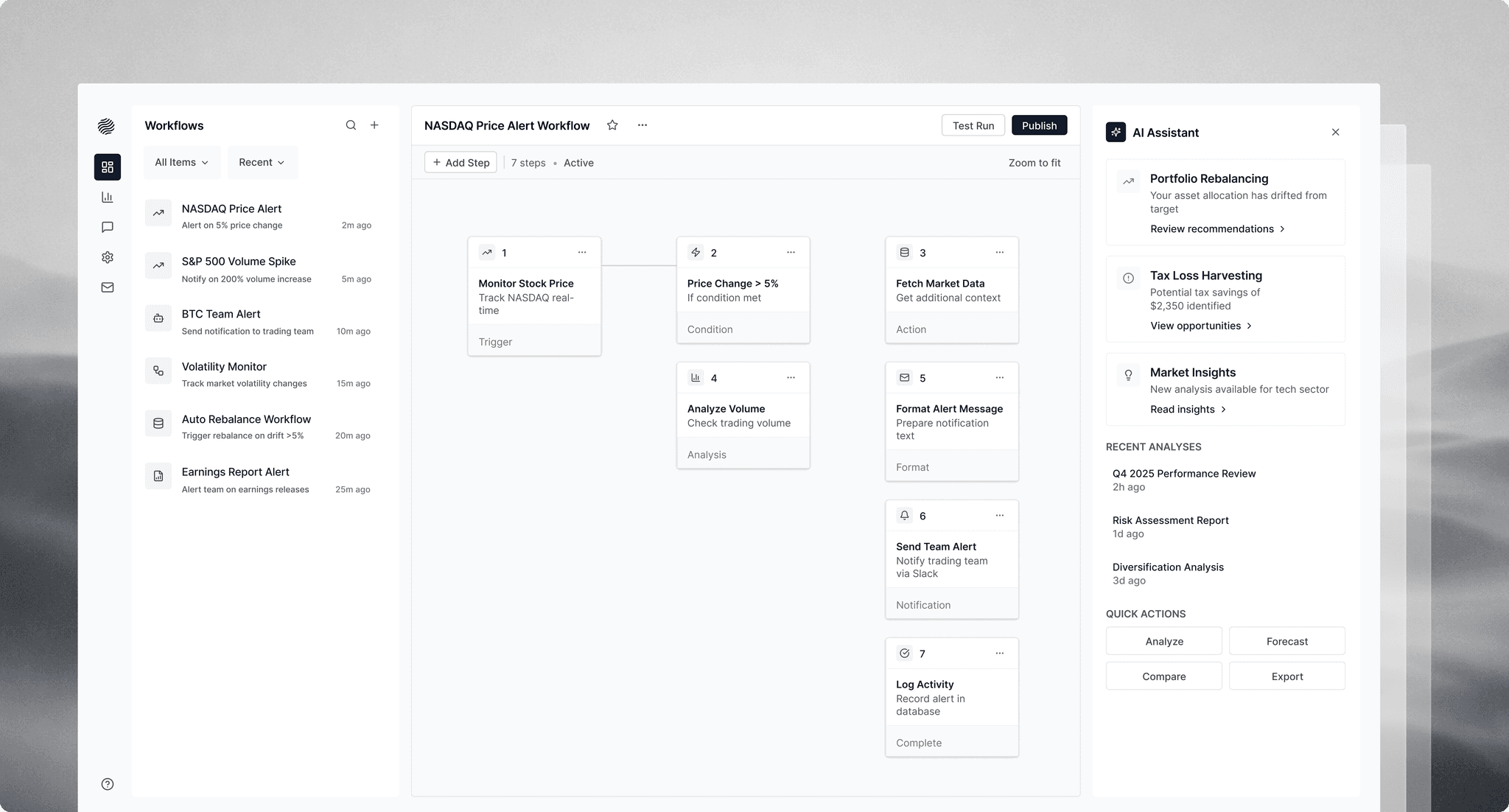 Workflow dashboard